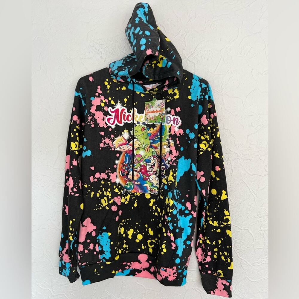 Nickelodeon Unisex Graphic Hoodie Pullover Tie Dye Size S RUGRATS ROCKO NEW
